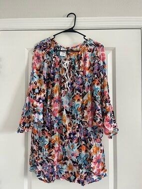 Anne Cole floral beach cover up